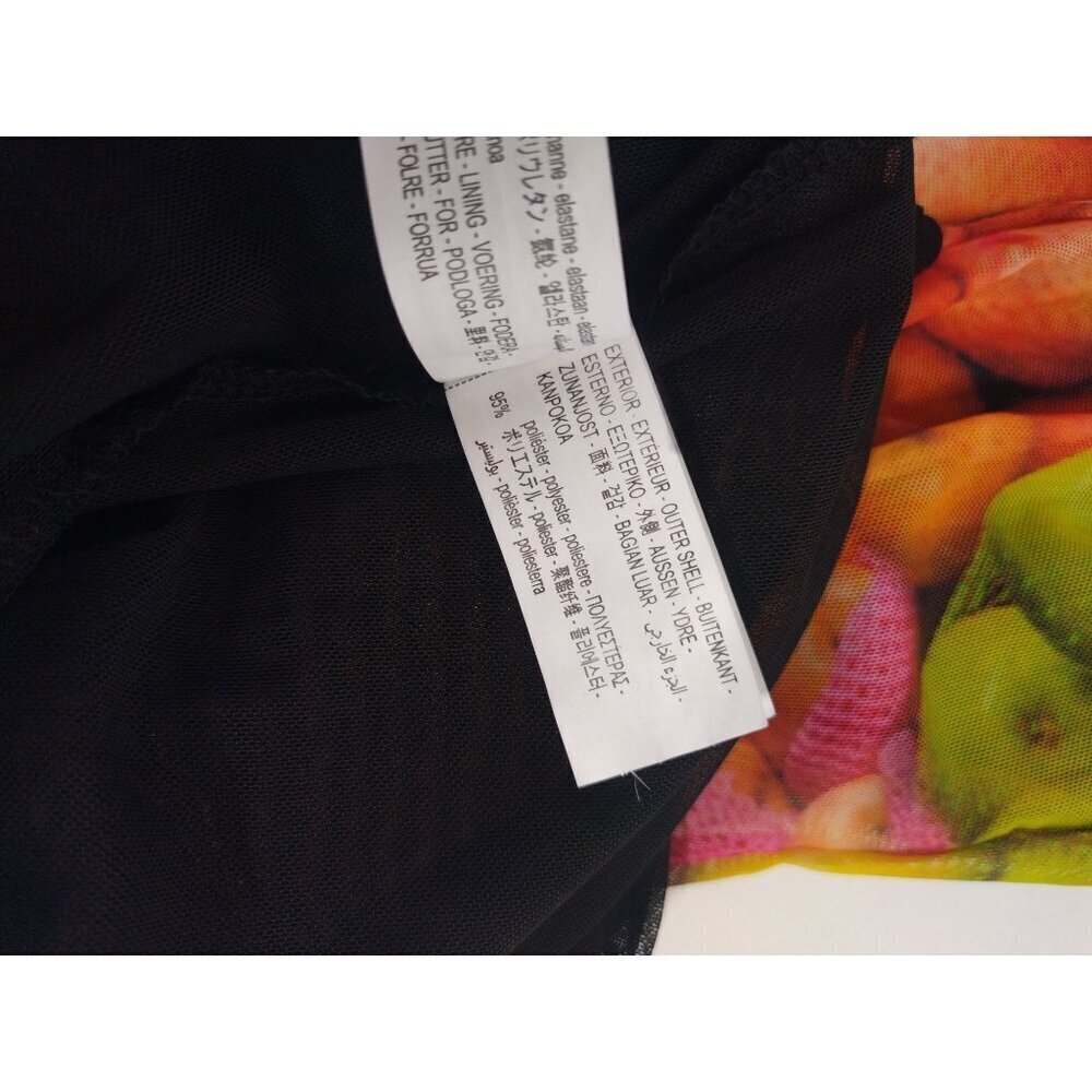 Zara Fruit Print Maxi Dress With Ruched Detail & Spaghetti Straps Polyester (S) - Picture 4 of 8